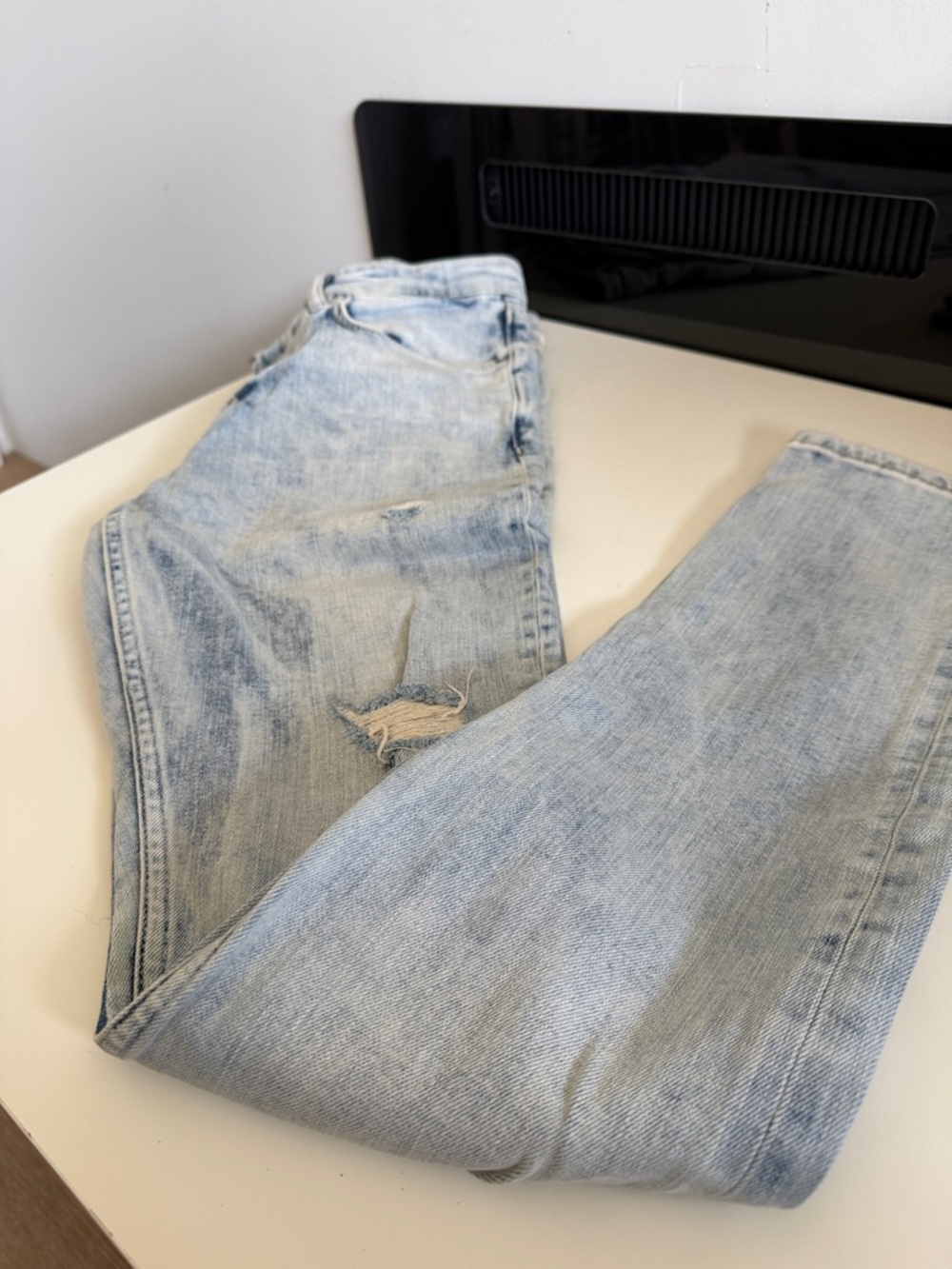 All Saints Light Wash Distressed Men’s Jeans